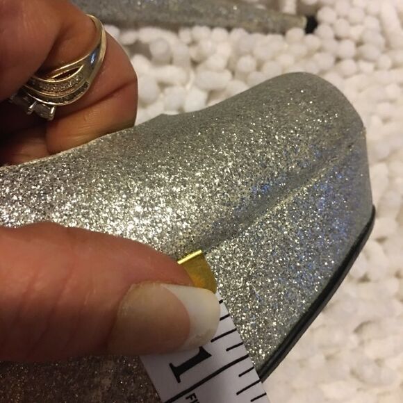 Bakers Silver Glitter Stilettos Size 6 - Picture 7 of 9